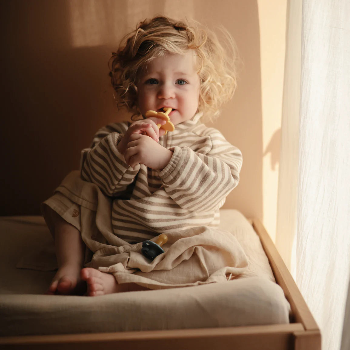 Organic Cotton Baby Changing Mat Cover (Fog)